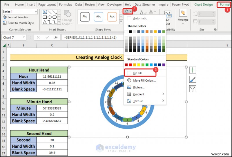 Xây dựng đồng hồ analog thời gian thực trong Excel:Hướng dẫn từng bước 
