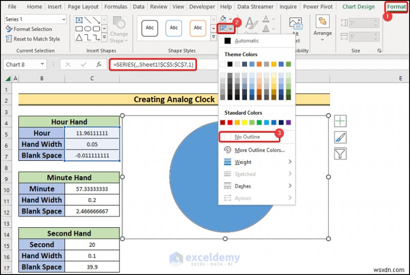 Xây dựng đồng hồ analog thời gian thực trong Excel:Hướng dẫn từng bước 