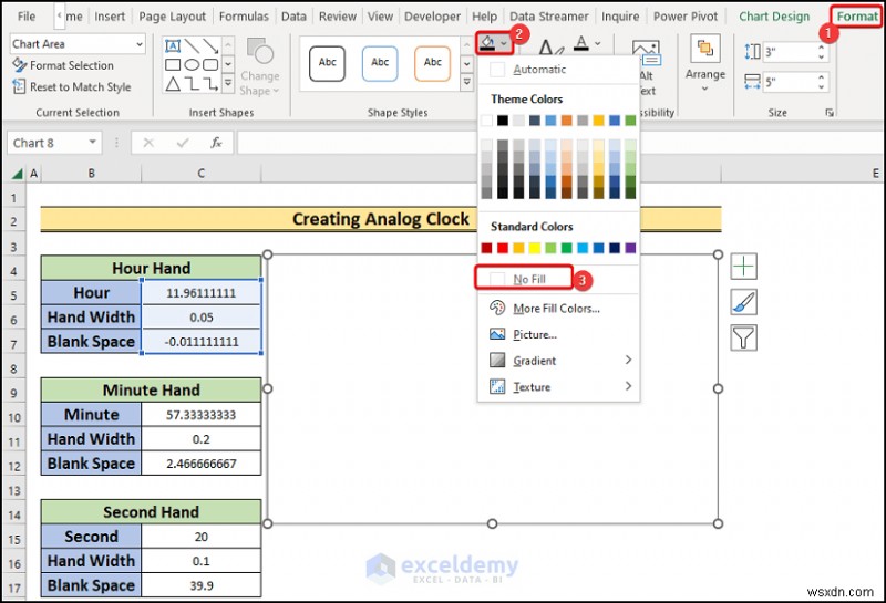 Xây dựng đồng hồ analog thời gian thực trong Excel:Hướng dẫn từng bước 