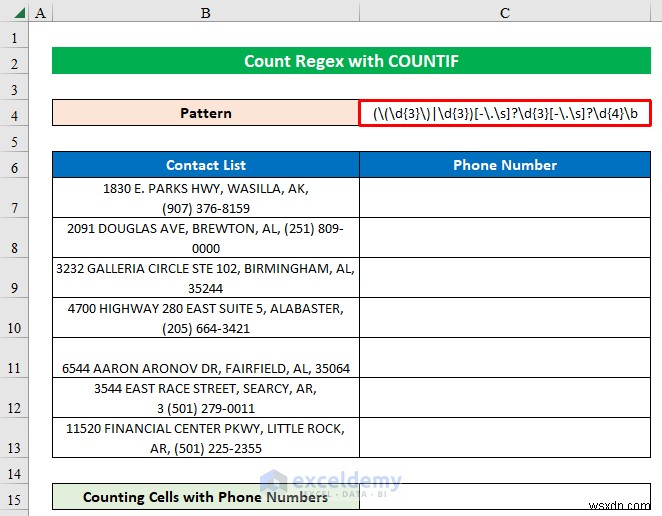 Làm chủ các mẫu Regex đếm trong Excel bằng cách sử dụng COUNTIF – Hướng dẫn từng bước 
