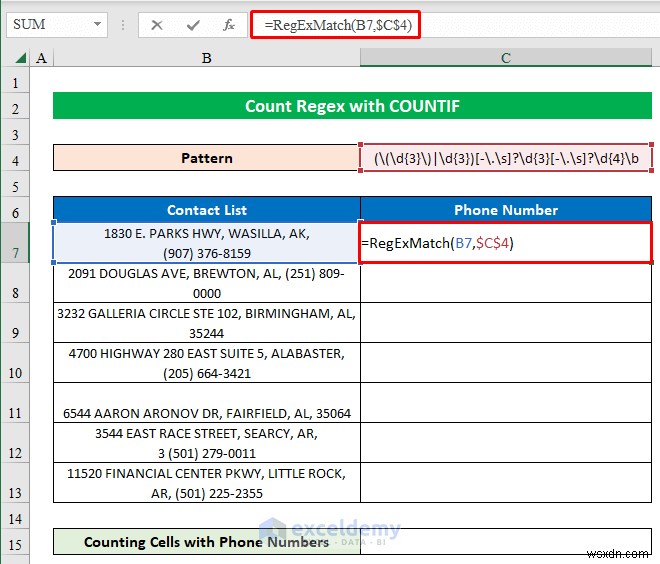 Làm chủ các mẫu Regex đếm trong Excel bằng cách sử dụng COUNTIF – Hướng dẫn từng bước 