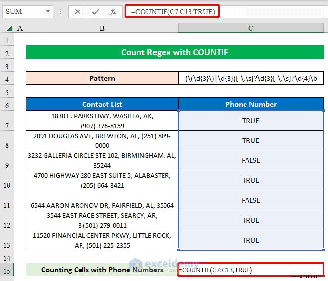 Làm chủ các mẫu Regex đếm trong Excel bằng cách sử dụng COUNTIF – Hướng dẫn từng bước 