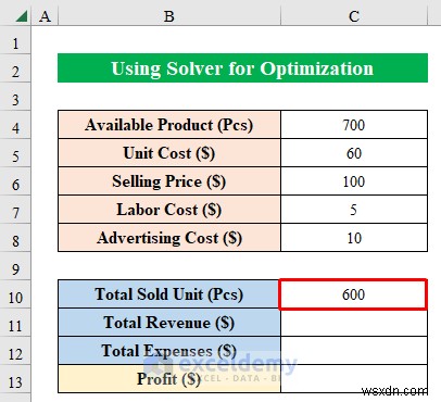 Trình giải Excel chính:Ví dụ về tối ưu hóa từng bước cho các tình huống trong thế giới thực 