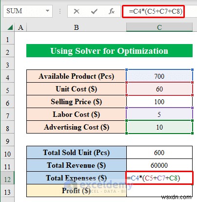 Trình giải Excel chính:Ví dụ về tối ưu hóa từng bước cho các tình huống trong thế giới thực 
