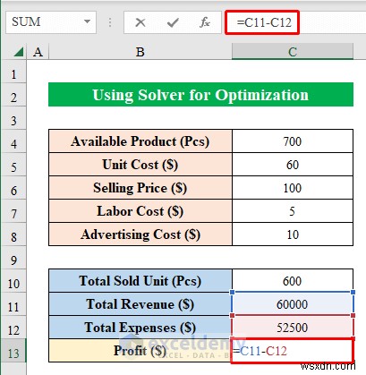 Trình giải Excel chính:Ví dụ về tối ưu hóa từng bước cho các tình huống trong thế giới thực 