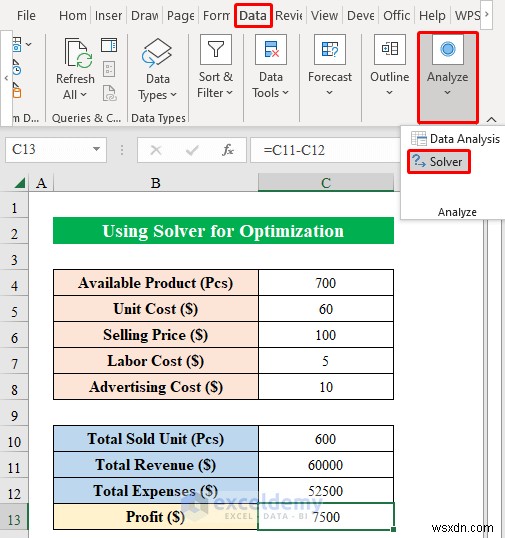 Trình giải Excel chính:Ví dụ về tối ưu hóa từng bước cho các tình huống trong thế giới thực 