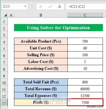 Trình giải Excel chính:Ví dụ về tối ưu hóa từng bước cho các tình huống trong thế giới thực 