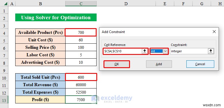Trình giải Excel chính:Ví dụ về tối ưu hóa từng bước cho các tình huống trong thế giới thực 