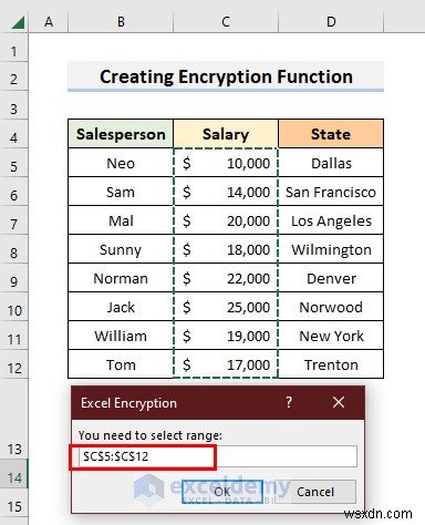 Hướng dẫn từng bước để xây dựng chức năng mã hóa trong Excel
