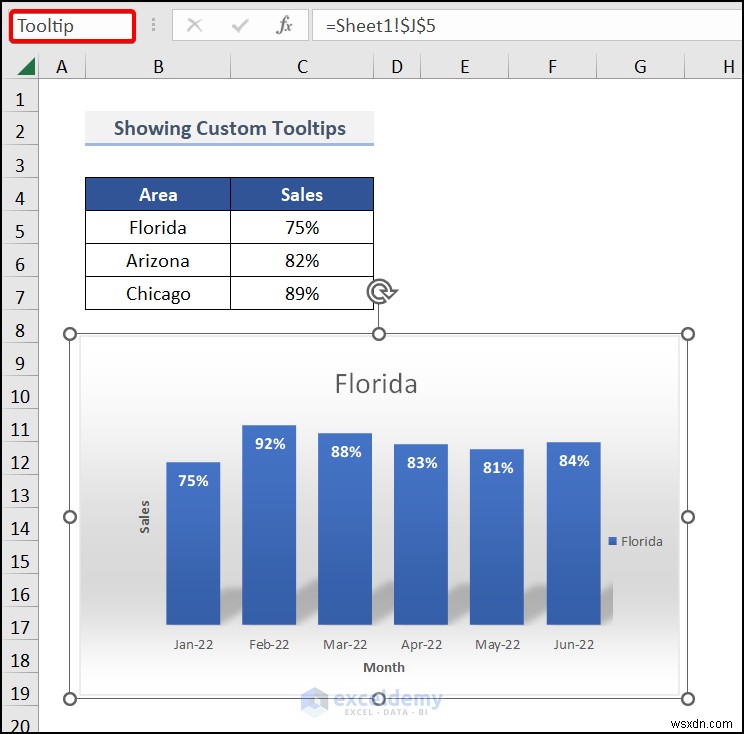 Tạo chú giải công cụ biểu đồ động trong Excel:Hướng dẫn từng bước 