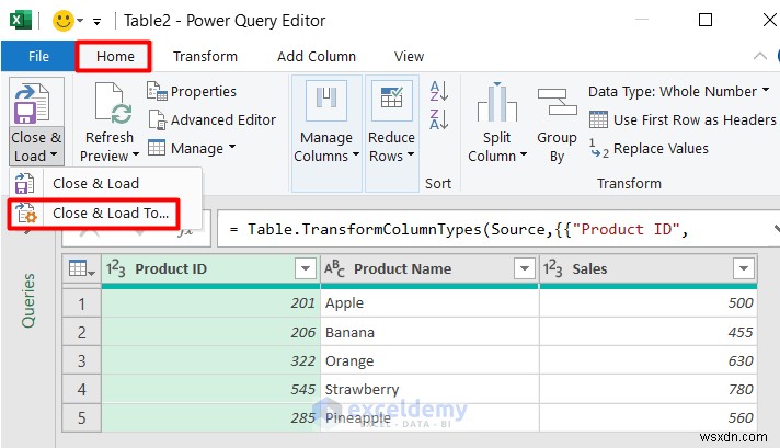 Tham gia toàn bộ bên ngoài Excel:Hướng dẫn truy vấn nguồn từng bước