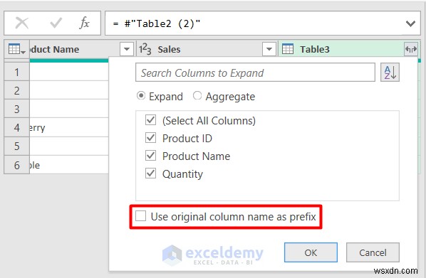 Tham gia toàn bộ bên ngoài Excel:Hướng dẫn truy vấn nguồn từng bước