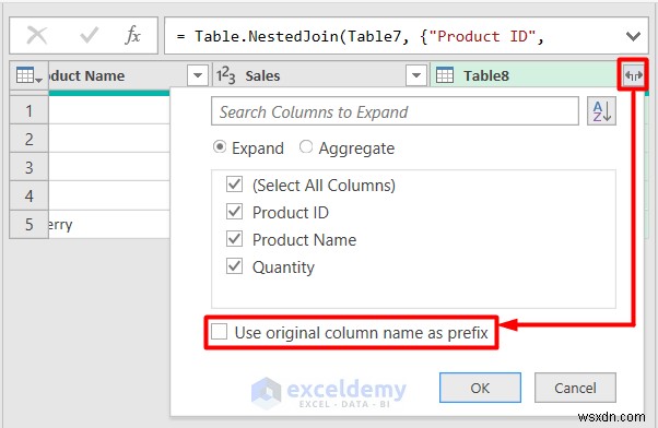 Tham gia toàn bộ bên ngoài Excel:Hướng dẫn truy vấn nguồn từng bước