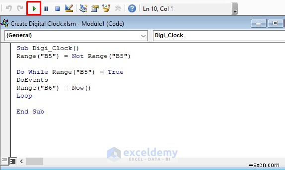 Tạo đồng hồ kỹ thuật số trong Excel:Hai phương pháp công thức và VBA đơn giản 