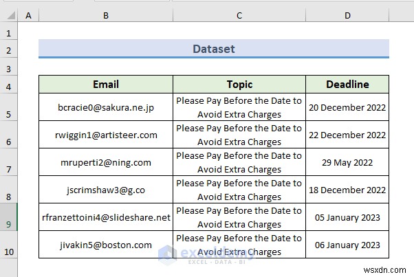 Tự động hóa cảnh báo qua email trong Excel:2 phương pháp đơn giản để theo dõi thời hạn hiệu quả 
