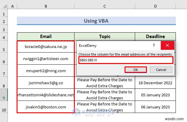 Tự động hóa cảnh báo qua email trong Excel:2 phương pháp đơn giản để theo dõi thời hạn hiệu quả 