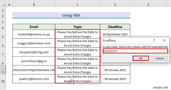 Tự động hóa cảnh báo qua email trong Excel:2 phương pháp đơn giản để theo dõi thời hạn hiệu quả 