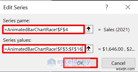Tạo cuộc đua biểu đồ thanh hoạt hình động trong Excel – Hướng dẫn từng bước 
