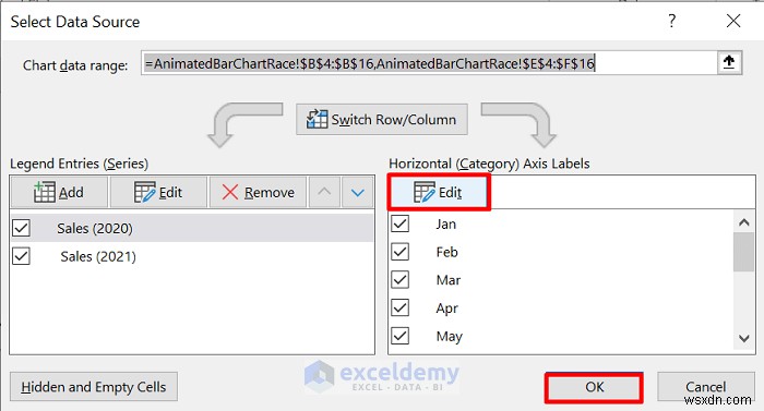 Tạo cuộc đua biểu đồ thanh hoạt hình động trong Excel – Hướng dẫn từng bước 