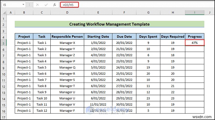 Xây dựng mẫu quản lý quy trình làm việc Excel trong 6 bước đơn giản 