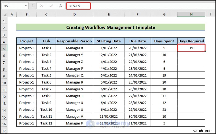 Xây dựng mẫu quản lý quy trình làm việc Excel trong 6 bước đơn giản 