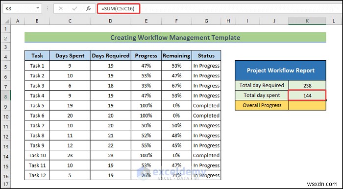 Xây dựng mẫu quản lý quy trình làm việc Excel trong 6 bước đơn giản 