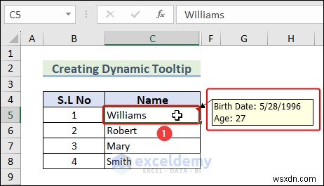 Xây dựng chú giải công cụ động trong Excel:Hướng dẫn từng bước