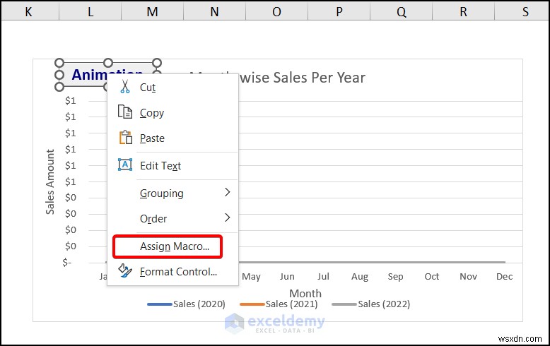 Tạo biểu đồ bán hàng hoạt hình trong Excel – Hướng dẫn từng bước