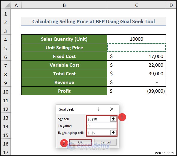 Tạo biểu đồ phân tích hòa vốn trong Excel:Hướng dẫn từng bước 