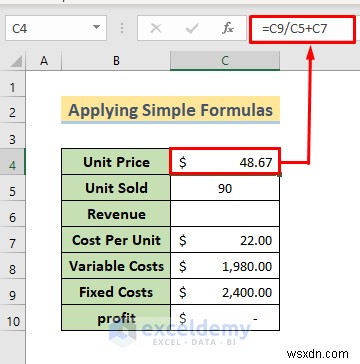 Phân tích hòa vốn chính trong Excel:3 phương pháp đã được chứng minh 