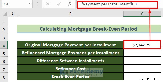 Phân tích hòa vốn thế chấp chính trong Excel - Các bước nhanh chóng, rõ ràng