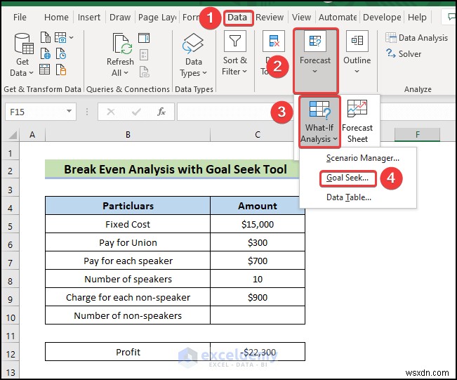 Tìm kiếm mục tiêu Excel:Phân tích hòa vốn nhanh chóng