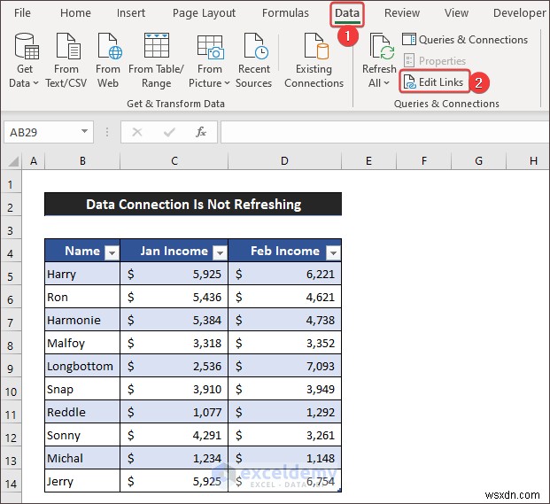 Giải quyết các vấn đề làm mới kết nối dữ liệu Excel – 3 bản sửa lỗi đã được chứng minh
