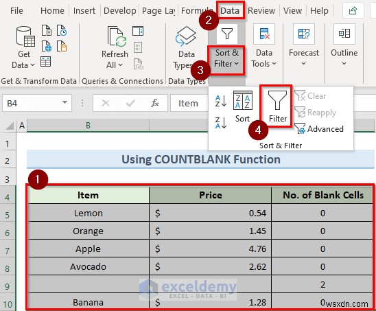 Khắc phục lỗi bộ lọc Excel dừng ở hàng trống – 4 giải pháp nhanh 