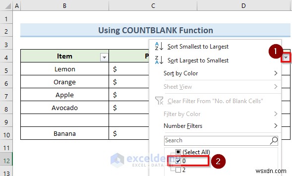 Khắc phục lỗi bộ lọc Excel dừng ở hàng trống – 4 giải pháp nhanh 