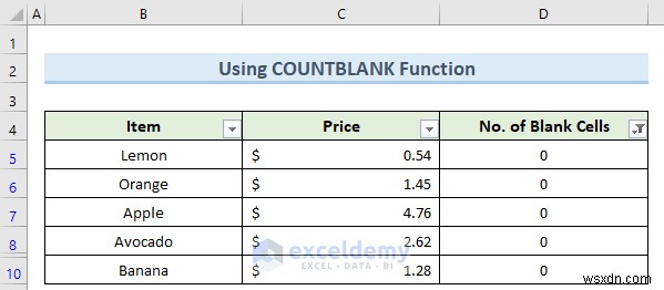 Khắc phục lỗi bộ lọc Excel dừng ở hàng trống – 4 giải pháp nhanh 