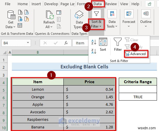 Khắc phục lỗi bộ lọc Excel dừng ở hàng trống – 4 giải pháp nhanh 