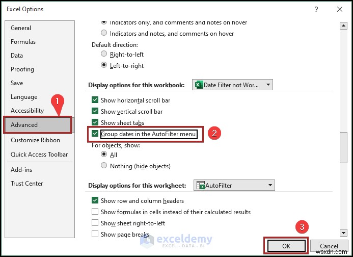 Cách khắc phục sự cố bộ lọc ngày của Excel trong báo cáo doanh số bán hàng tạp hóa 