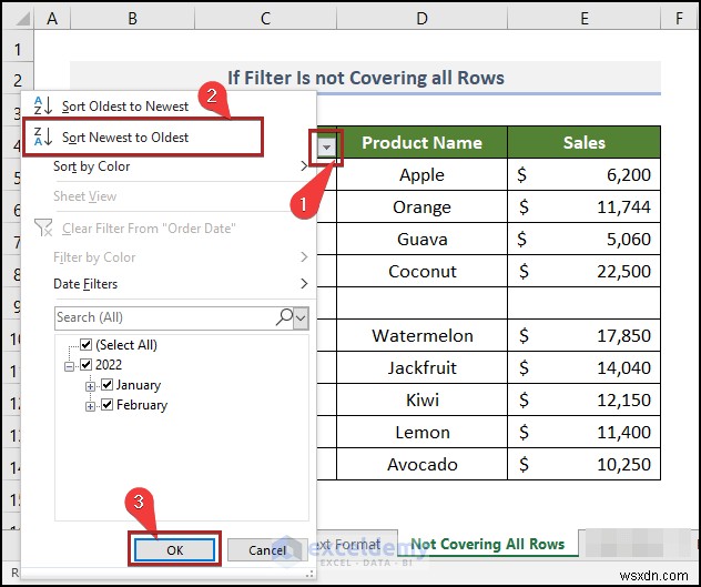 Cách khắc phục sự cố bộ lọc ngày của Excel trong báo cáo doanh số bán hàng tạp hóa 
