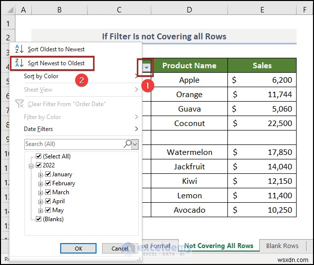Cách khắc phục sự cố bộ lọc ngày của Excel trong báo cáo doanh số bán hàng tạp hóa 