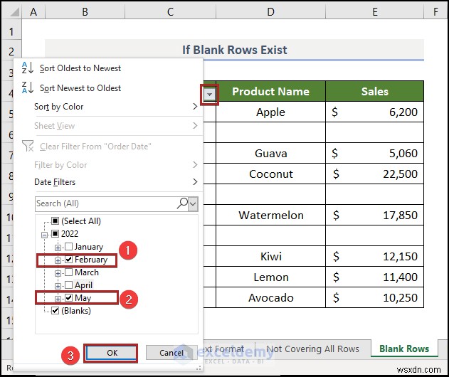 Cách khắc phục sự cố bộ lọc ngày của Excel trong báo cáo doanh số bán hàng tạp hóa 