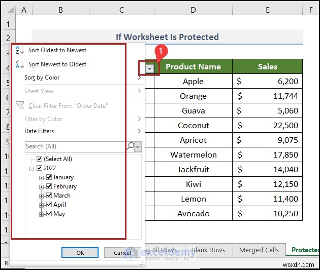 Cách khắc phục sự cố bộ lọc ngày của Excel trong báo cáo doanh số bán hàng tạp hóa 