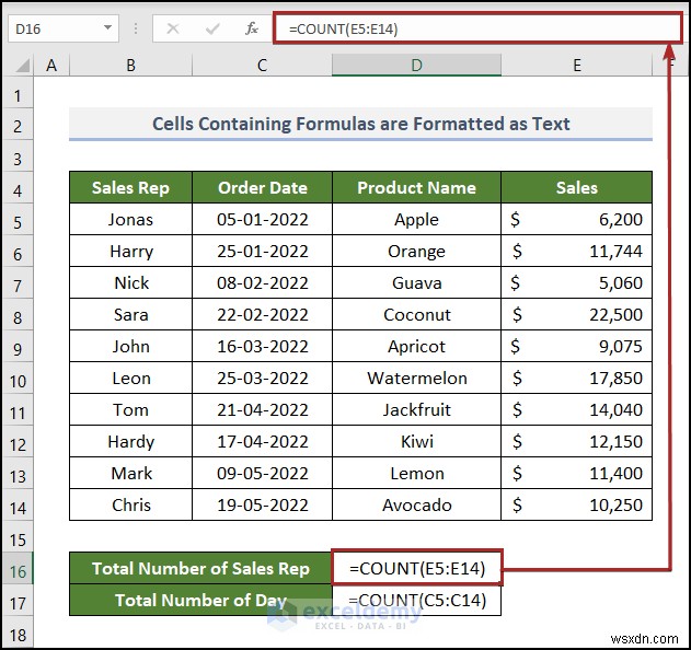 Hàm COUNT Excel không hoạt động? 4 nguyên nhân thường gặp &cách khắc phục dễ dàng 