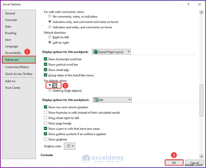 Tab bố cục trang Excel bị mờ đi? Giải thích 4 cách khắc phục nhanh 