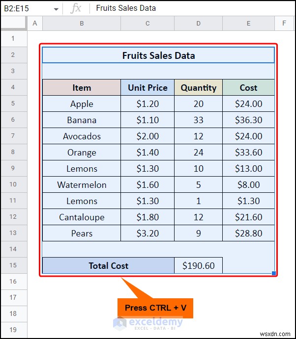Chuyển dữ liệu Excel sang Google Trang tính một cách liền mạch:4 kỹ thuật đã được chứng minh 