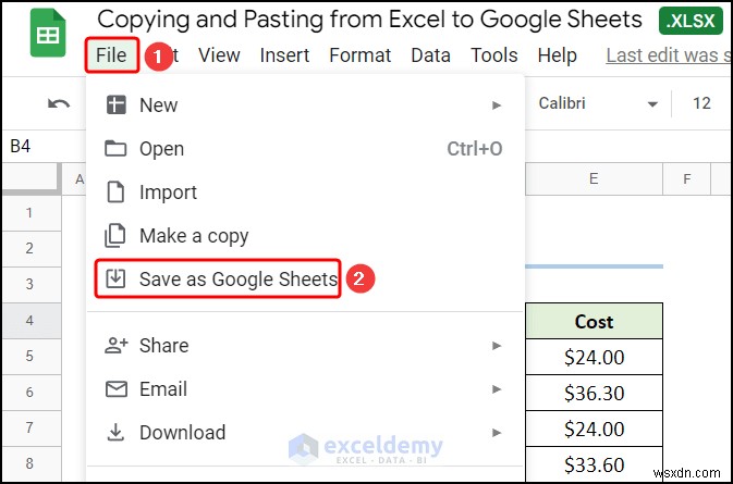 Chuyển dữ liệu Excel sang Google Trang tính một cách liền mạch:4 kỹ thuật đã được chứng minh 