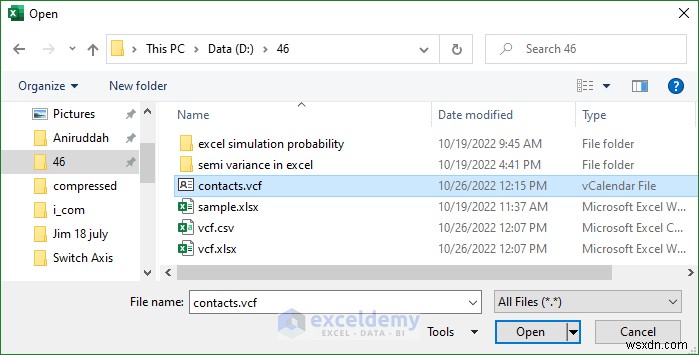 Mở tệp VCF (vCard) trong Excel:2 phương pháp dễ dàng 