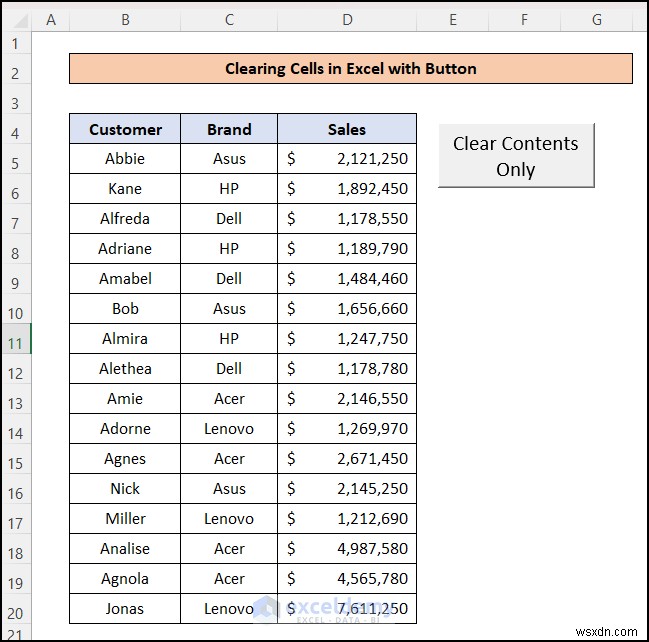 Dễ dàng xóa các ô Excel bằng nút một lần bấm:4 bước đơn giản 