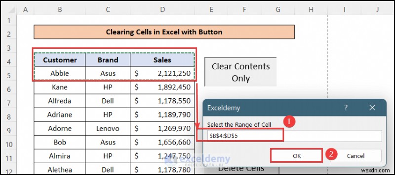 Dễ dàng xóa các ô Excel bằng nút một lần bấm:4 bước đơn giản 