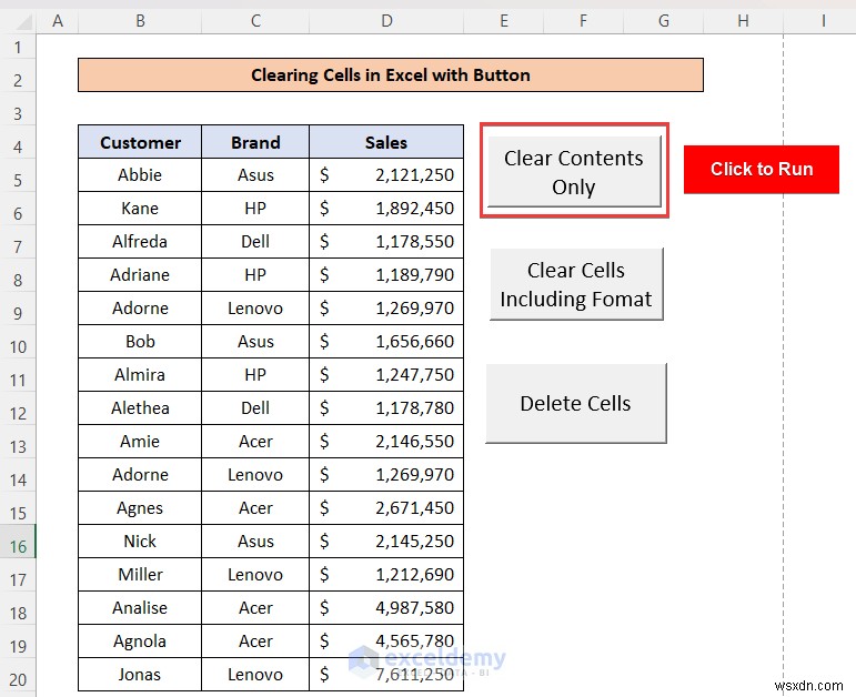 Dễ dàng xóa các ô Excel bằng nút một lần bấm:4 bước đơn giản 